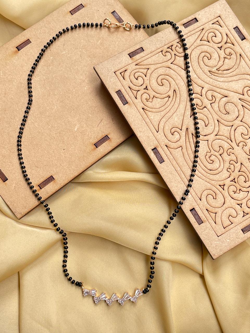 Rose Gold Fancy American Diamond Mangalsutra