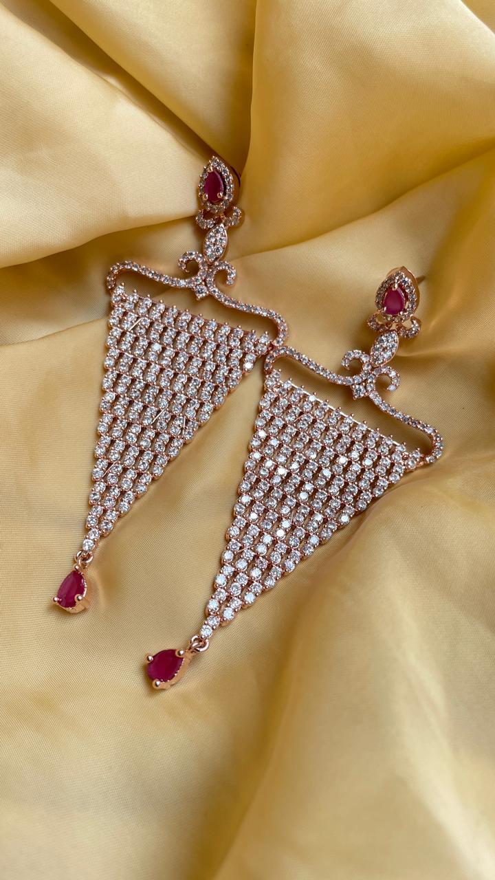 Beautiful Silver American Diamond Earrings - Abdesignsjewellery