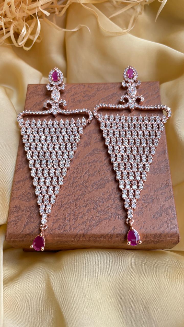 Beautiful Silver American Diamond Earrings - Abdesignsjewellery