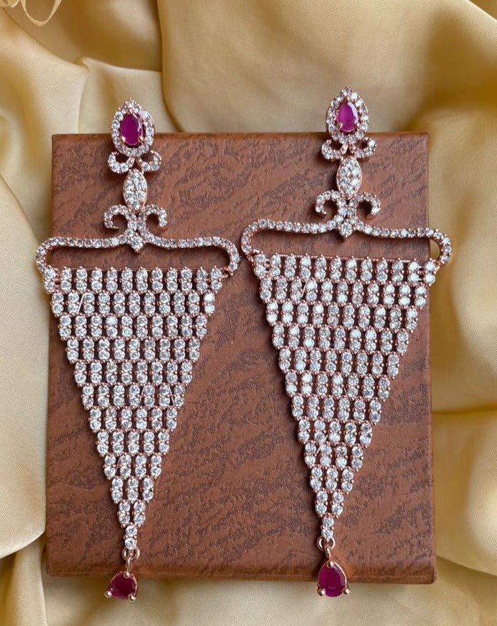 Beautiful Silver American Diamond Earrings - Abdesignsjewellery