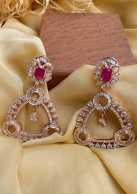 Thumbnail for Elegant Rose Gold American Diamond Earrings - Abdesignsjewellery