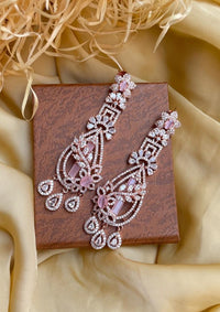 Thumbnail for Shinny Rose Gold American Diamond Earrings