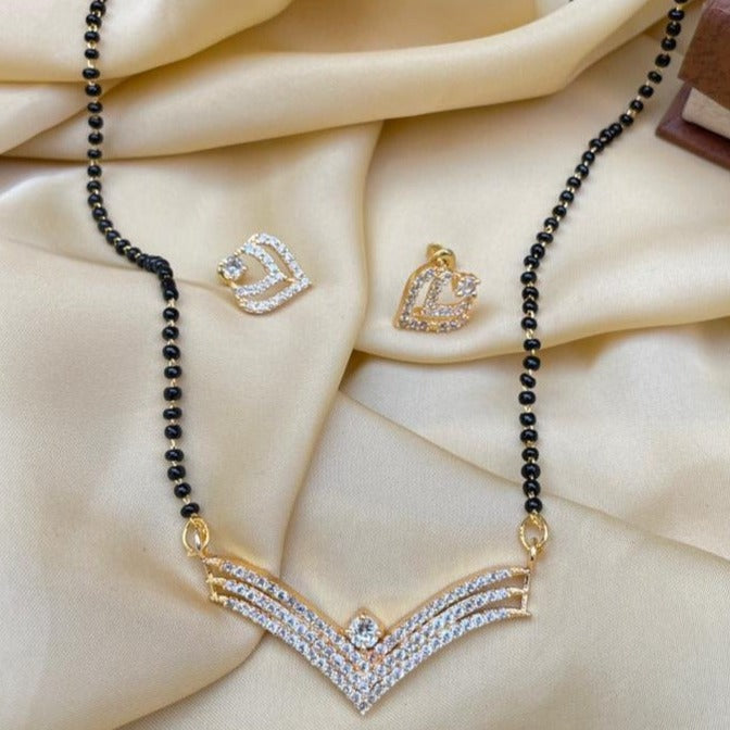 Classic White Diamond Mangalsutra - Abdesignsjewellery