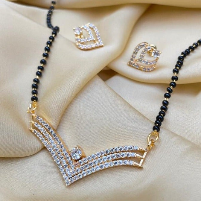 Classic White Diamond Mangalsutra - Abdesignsjewellery