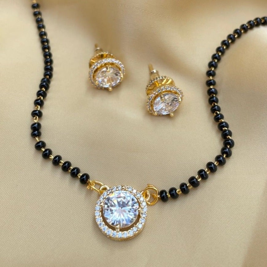 Kajal Aggarwal Wedding Inspired Gold American Diamond Mangalsutra