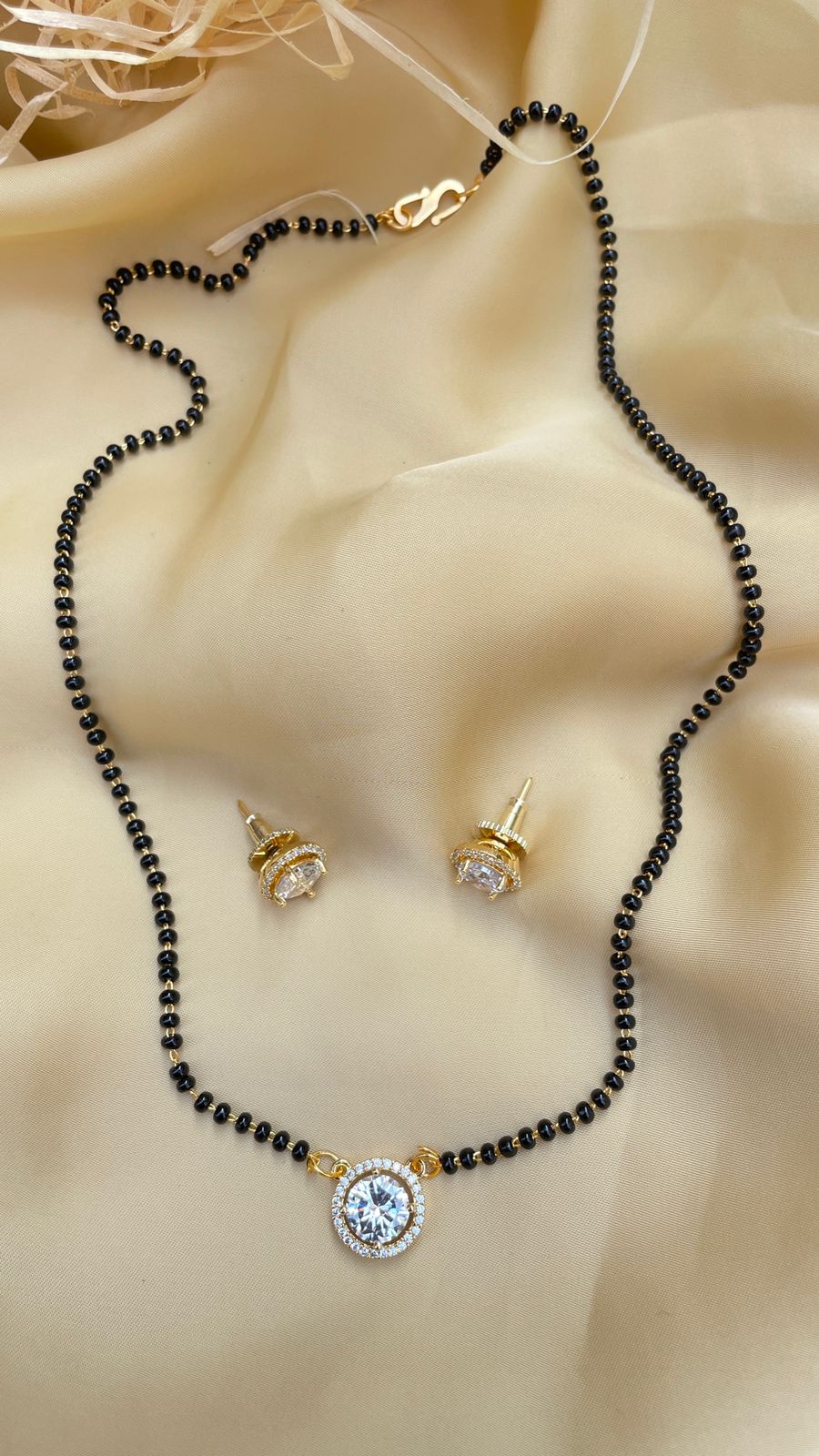 Kajal Aggarwal Wedding Inspired Gold American Diamond Mangalsutra