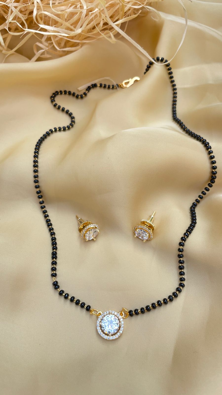 Kajal Aggarwal Wedding Inspired Gold American Diamond Mangalsutra