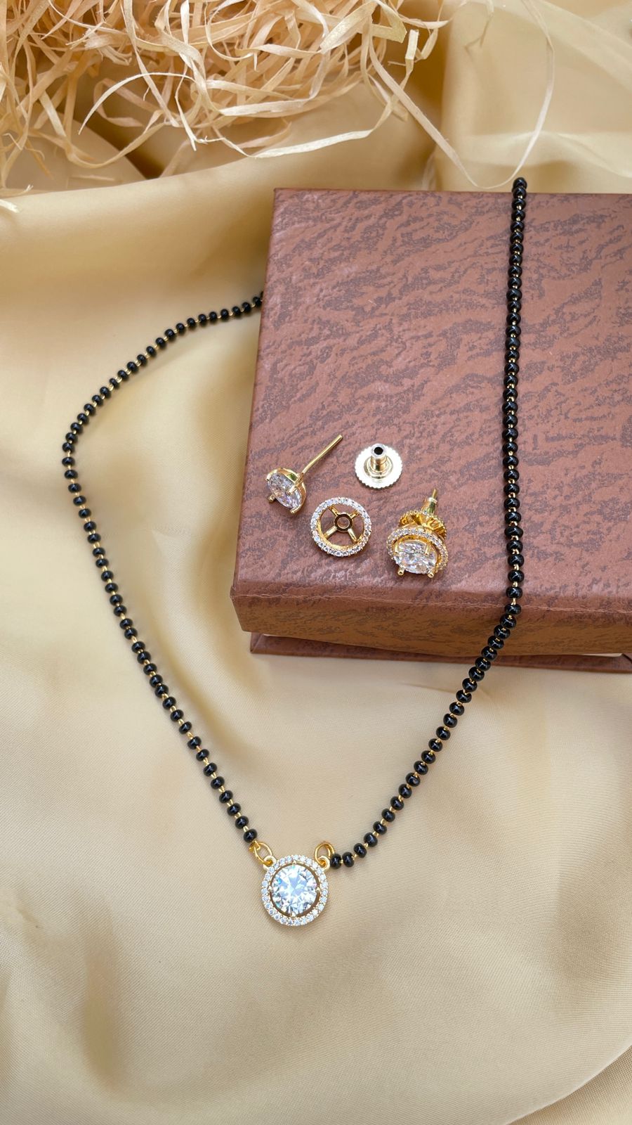 Kajal Aggarwal Wedding Inspired Gold American Diamond Mangalsutra