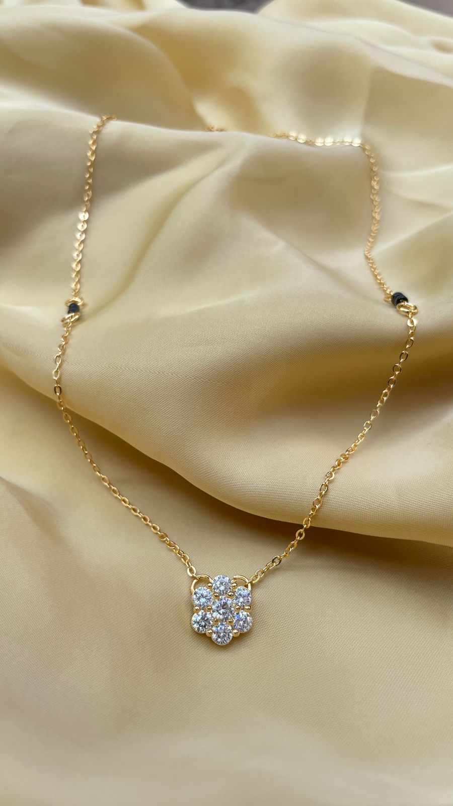 Beautiful Diamond Flower Mangalsutra - Abdesignsjewellery