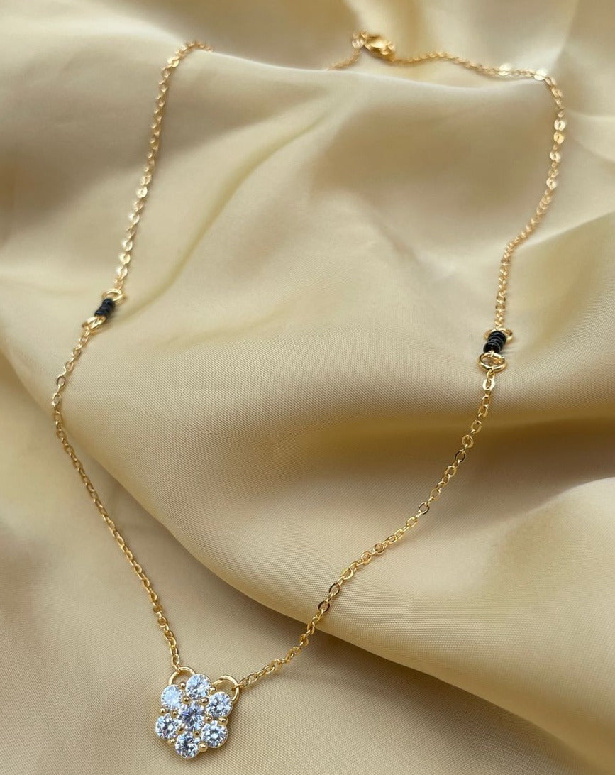 Beautiful Diamond Flower Mangalsutra - Abdesignsjewellery