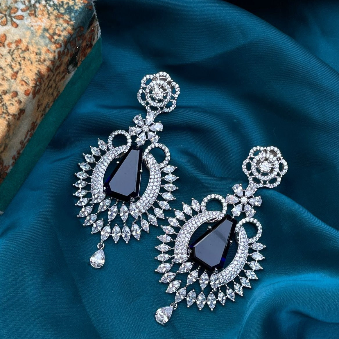 gopi and rashi jewels blue earrings and jhumkas for women
