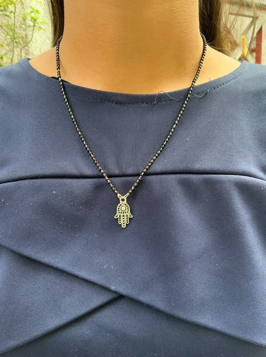 German Silver Oxidised Congress Mangalsutra - Abdesignsjewellery