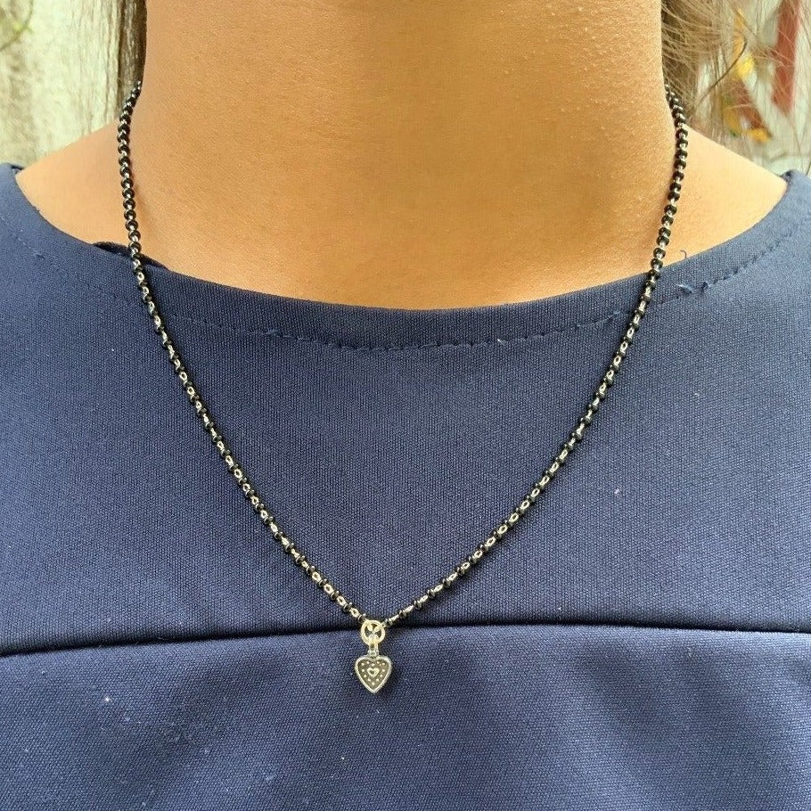 German Silver Oxidised sweetheart Mangalsutra - Abdesignsjewellery