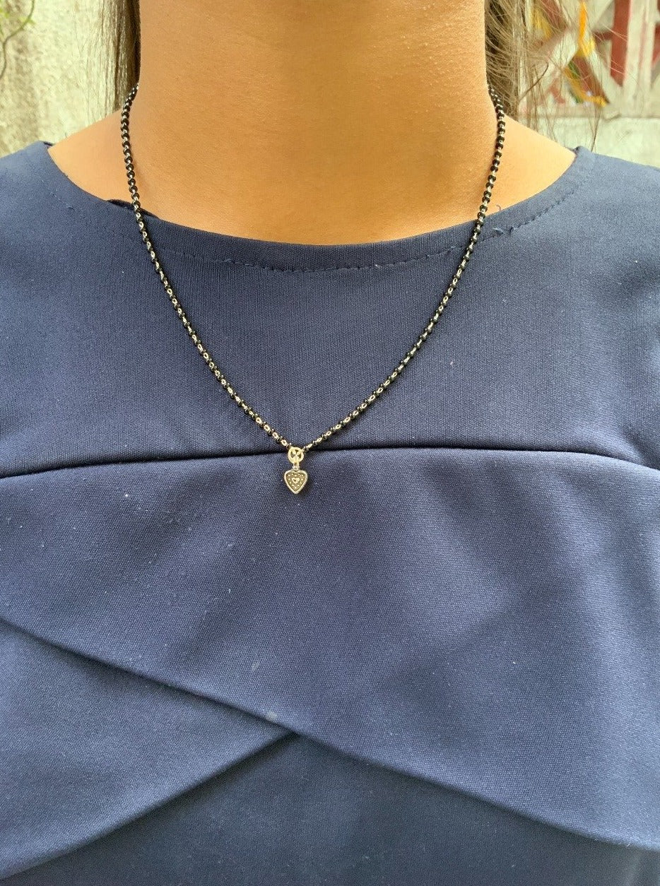 German Silver Oxidised sweetheart Mangalsutra - Abdesignsjewellery