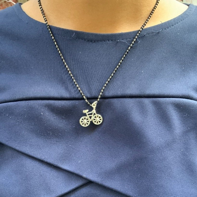 German Silver Oxidise Cycle Mangalsutra - Abdesignsjewellery