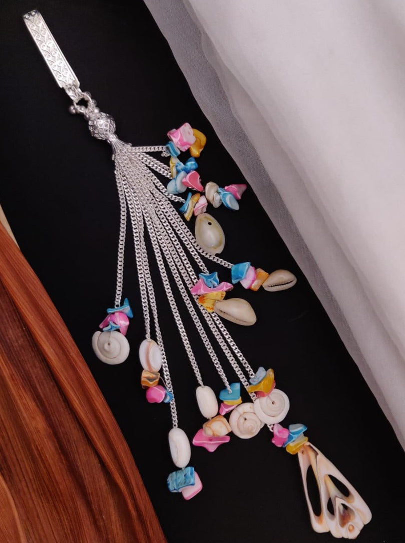 Elegant Kodi Style German Silver Plated Saree Pin - Abdesignsjewellery