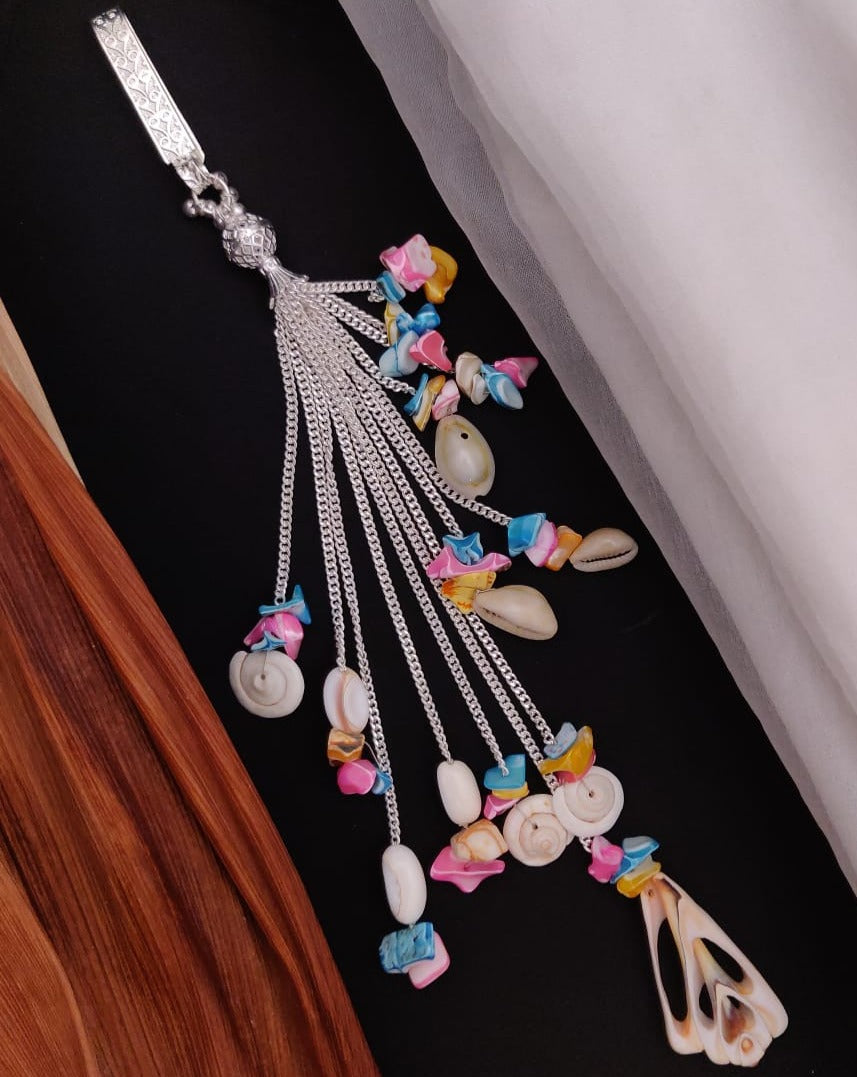 Elegant Kodi Style German Silver Plated Saree Pin - Abdesignsjewellery