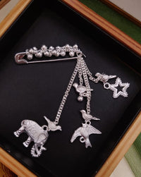 Thumbnail for Elephant German Silver Plated Saree Pin - Abdesignsjewellery