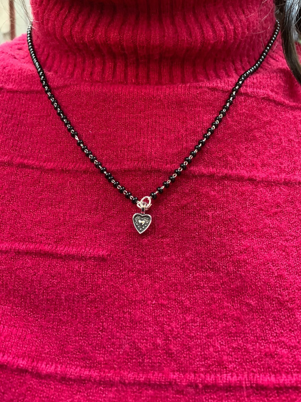 German Silver Oxidised sweetheart Mangalsutra - Abdesignsjewellery