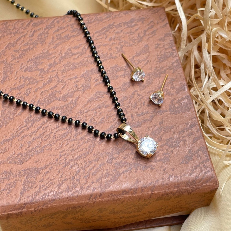 Gold Plated Single Stone Mangalsutra