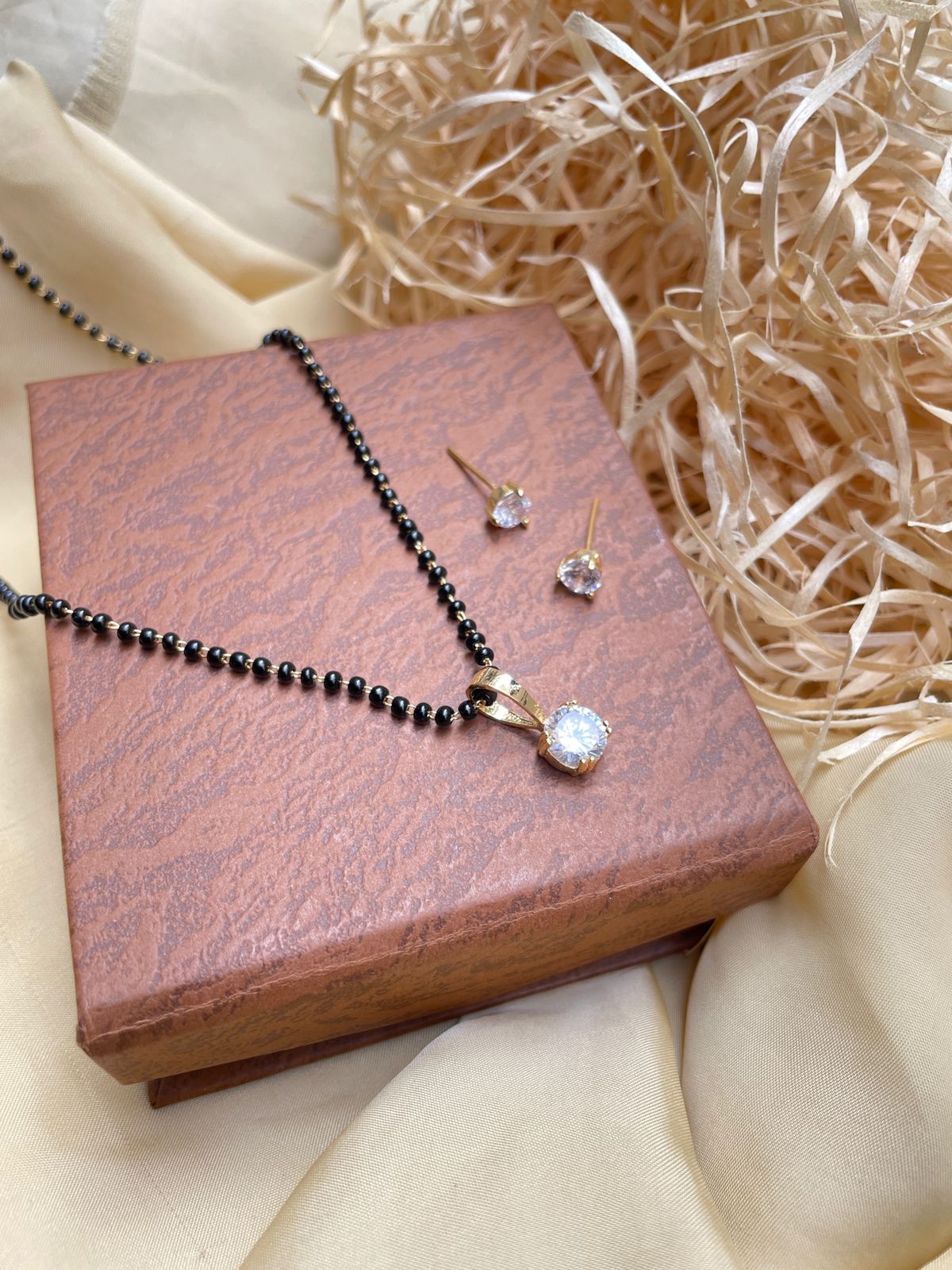 Gold Plated Single Stone Mangalsutra - Abdesignsjewellery