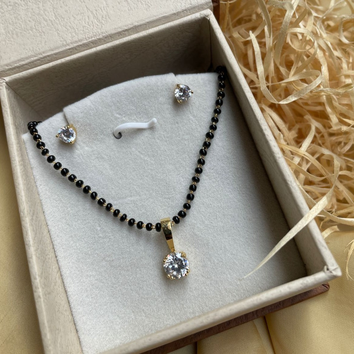 Gold Plated Single Stone Mangalsutra - Abdesignsjewellery