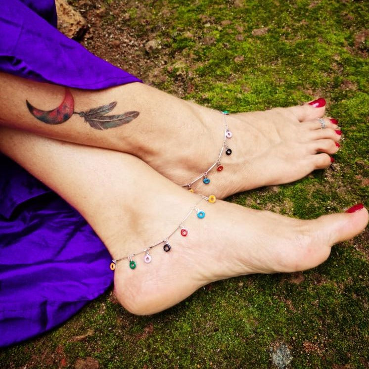 Colourful Round Doughnut Anklet - Abdesignsjewellery