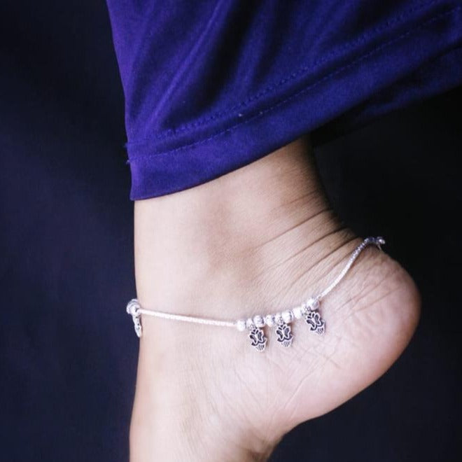Elegant Floral Drop Anklet - Abdesignsjewellery