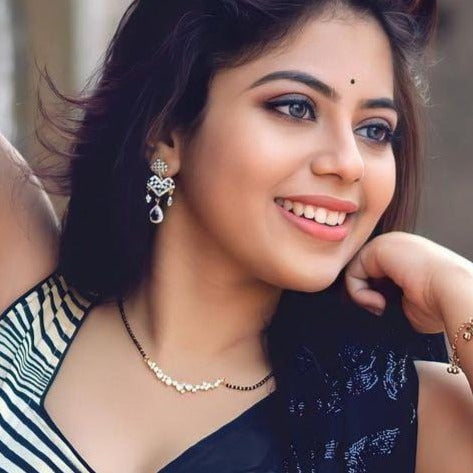 Elegant Silver Swarovski Diamond Mangalsutra - Abdesignsjewellery