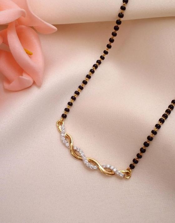 Trending Gold Plated American Diamond Mangalsutra