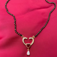 Thumbnail for Half Heart American Diamond Mangalsutra - Abdesignsjewellery