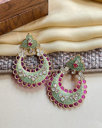 Thumbnail for Elegant Green Kemp Stone Earring - Abdesignsjewellery