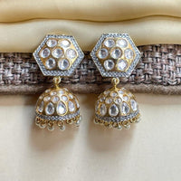 Thumbnail for Charming Kundan Meenakari jhumka earring