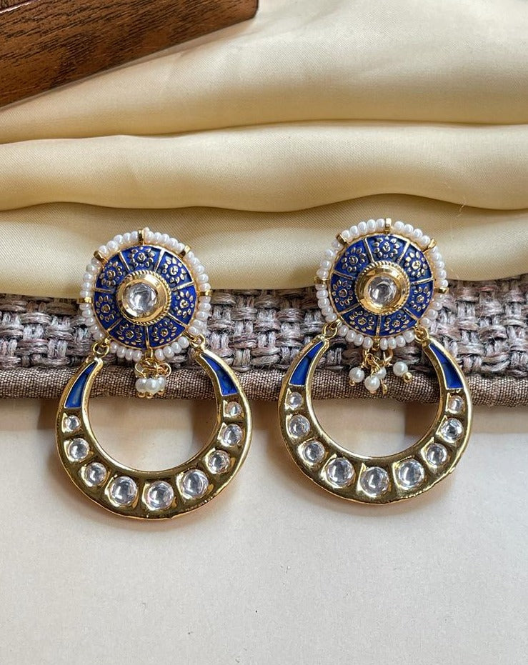 Blue Indian Ethnic Earring for Women