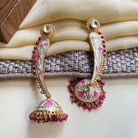 Thumbnail for Outstanding Floral Pattern Handwork Beige Earring