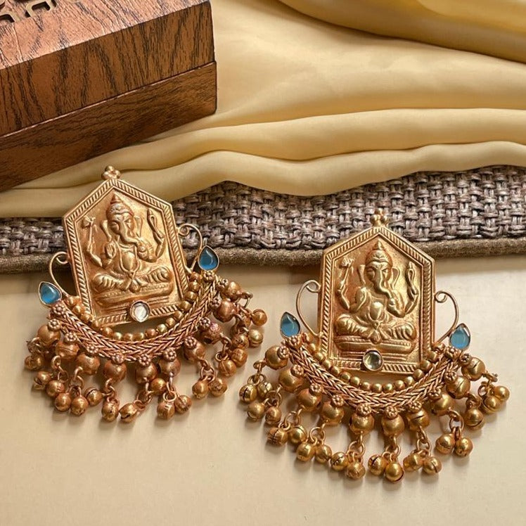 Antique Statue Ganesha Earring For Women - Abdesignsjewellery