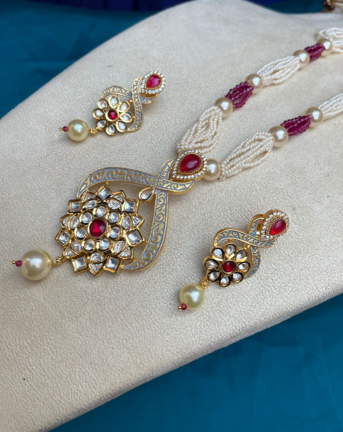 Elegant Wedding Mala & Earring - Abdesignsjewellery