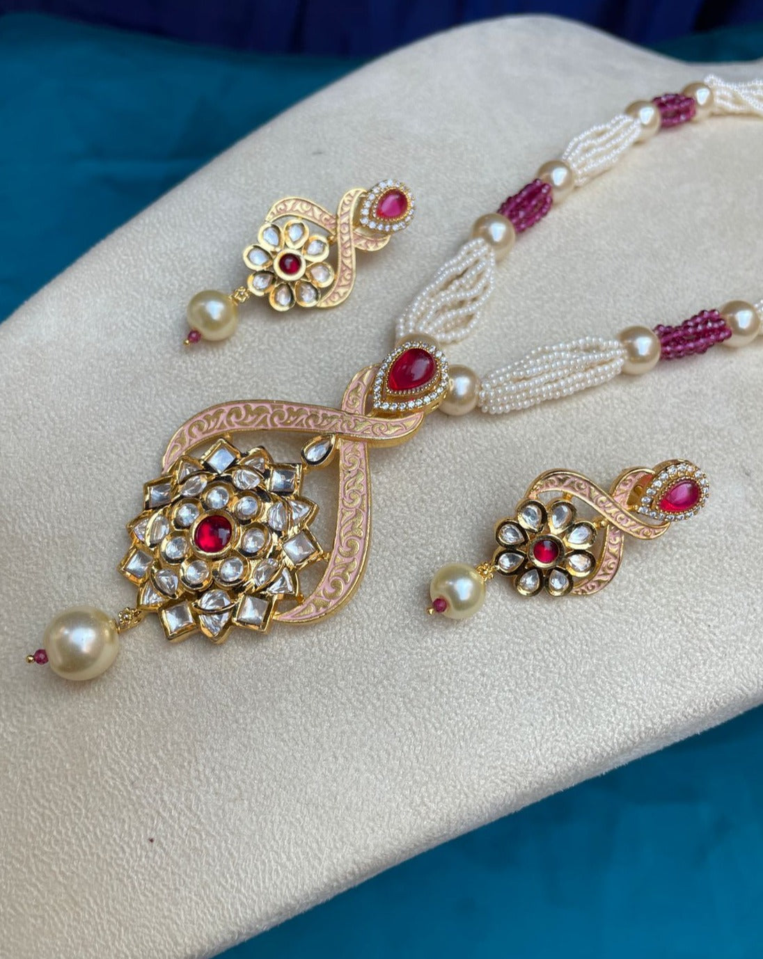 Elegant Wedding Mala & Earring - Abdesignsjewellery