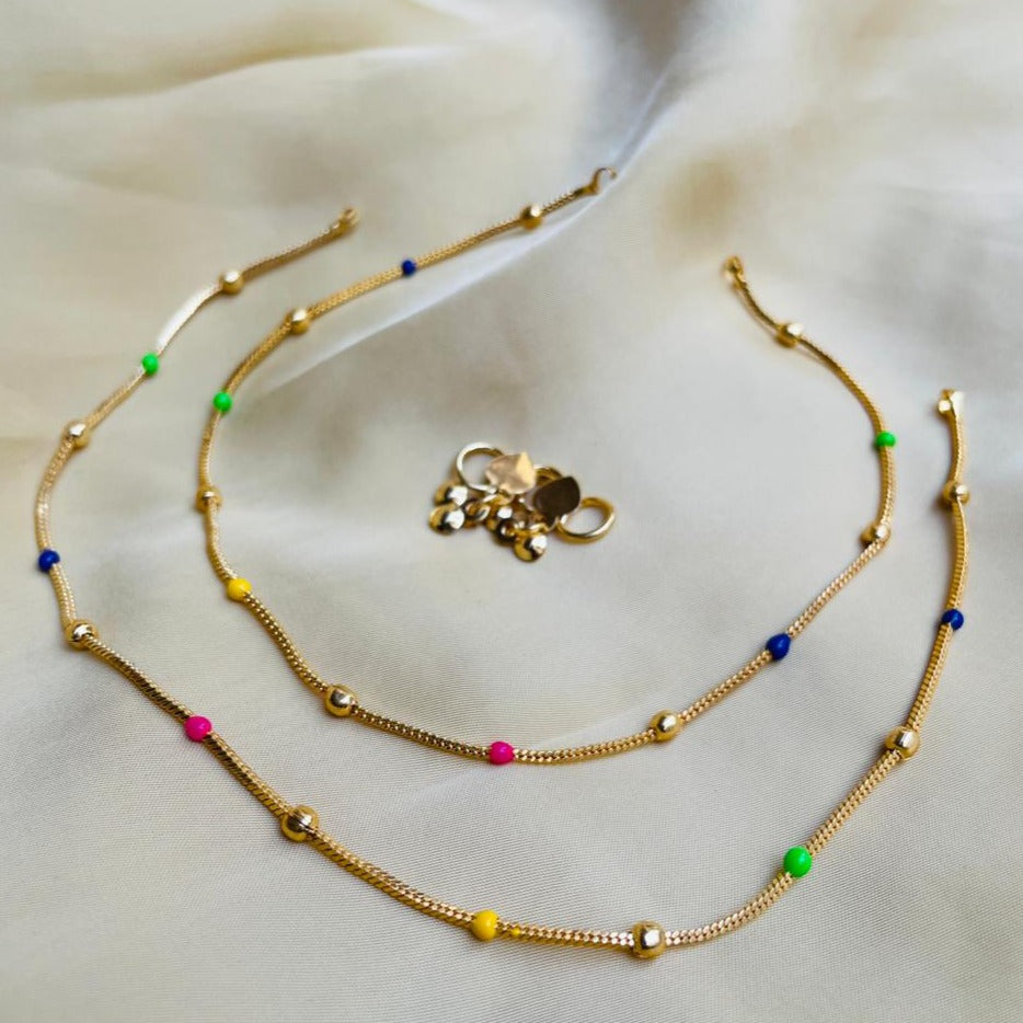 Simple Gold plated Colouring Anklets