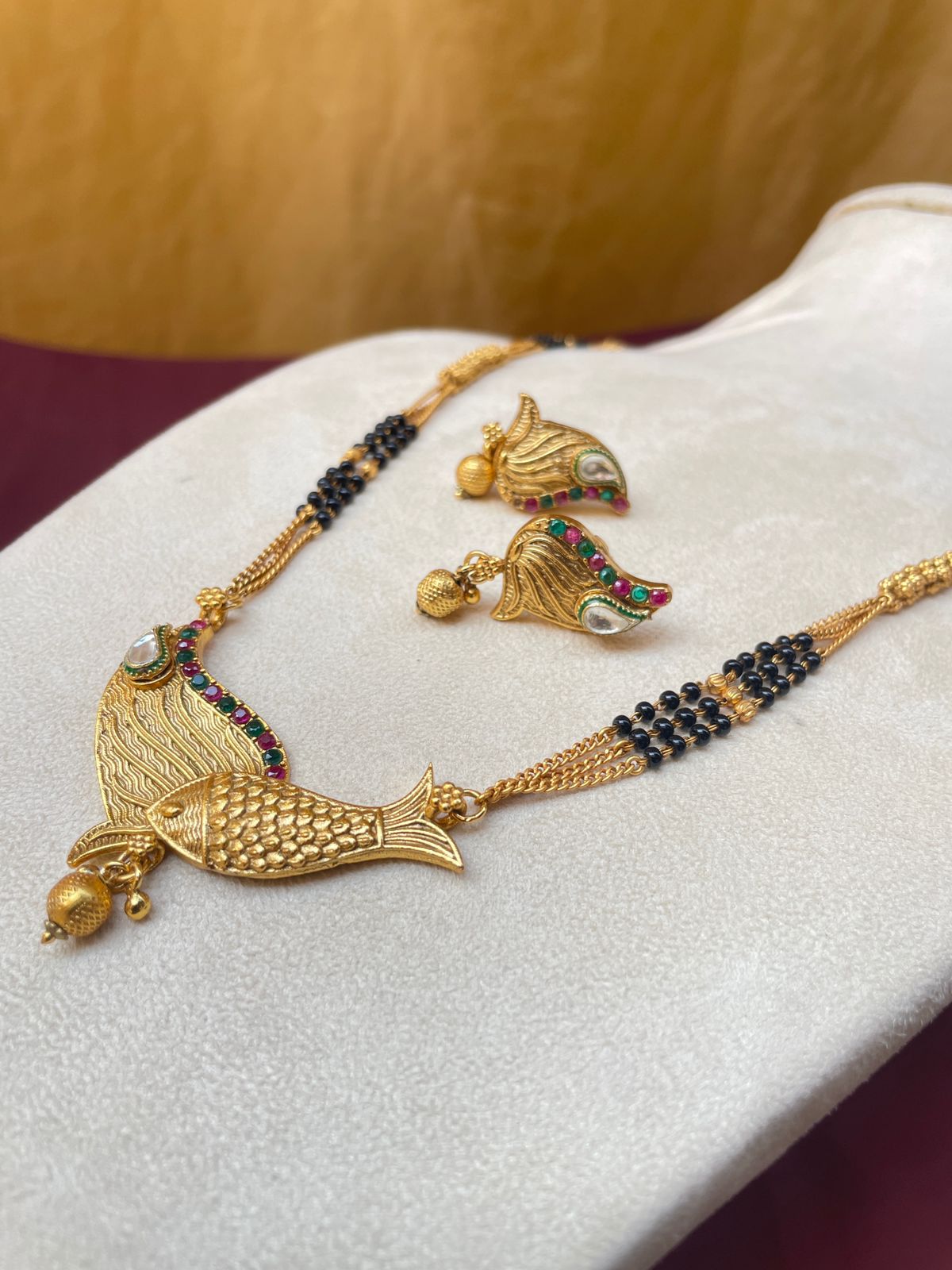 Long Antique Fish Style Mangalsutra – Abdesignsjewellery