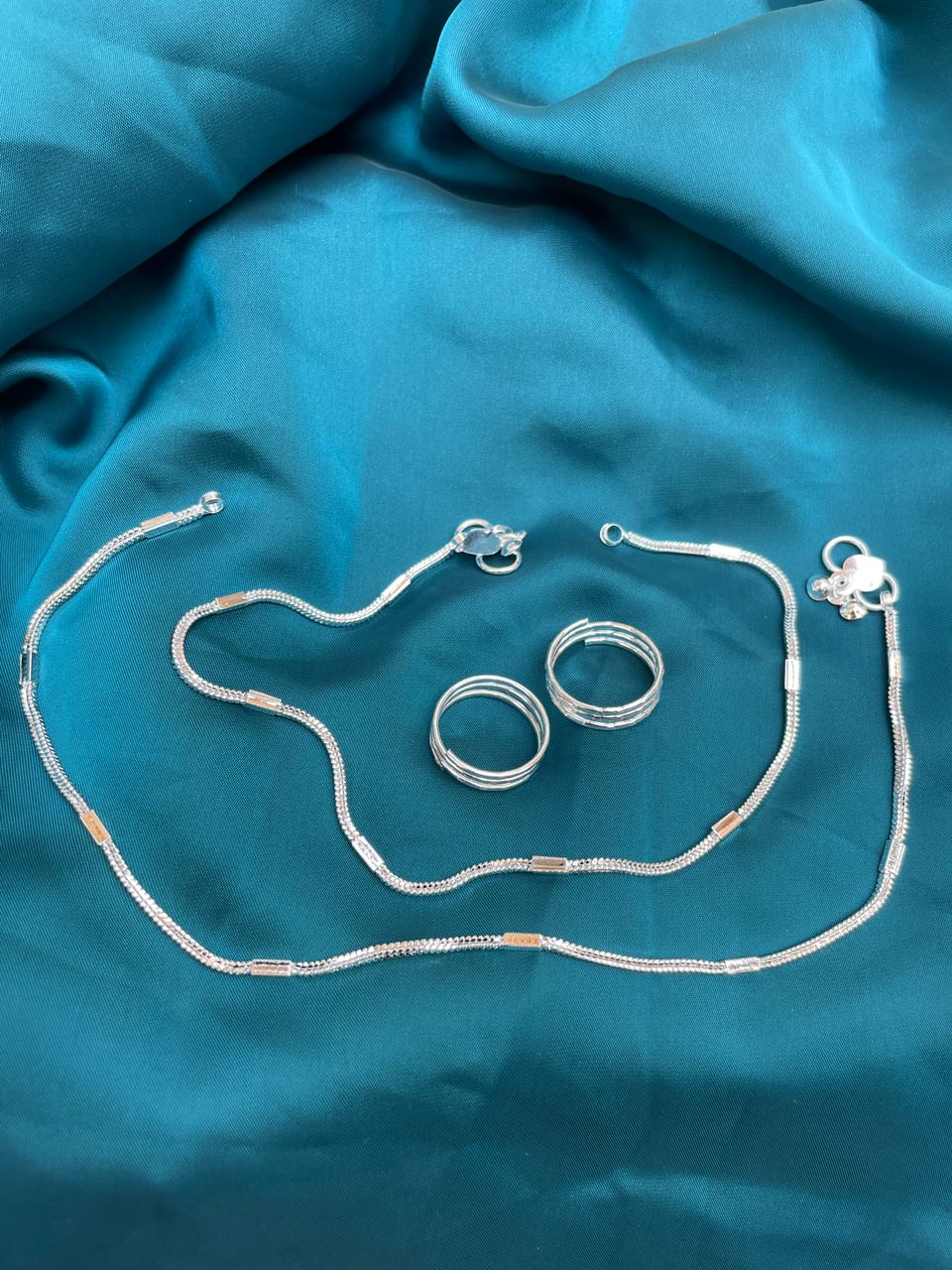 Beautiful Silver Anklet & Toerings Combo Jewellery - Abdesignsjewellery