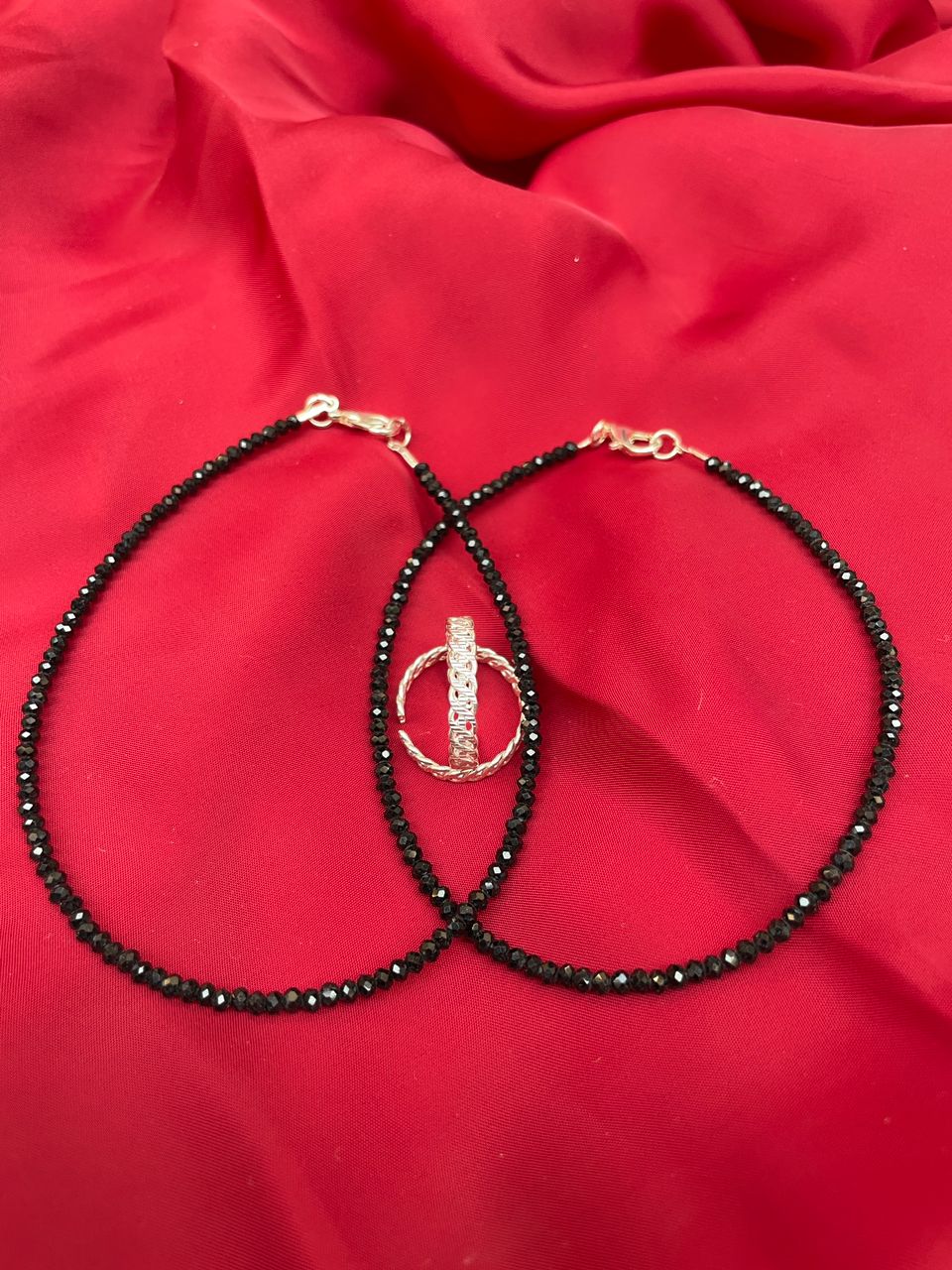 Elegant BlackBead Anklet Toe-rings Combo - Abdesignsjewellery