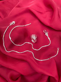 Thumbnail for Beautiful Silver Anklet & Toerings Combo Jewellery - Abdesignsjewellery