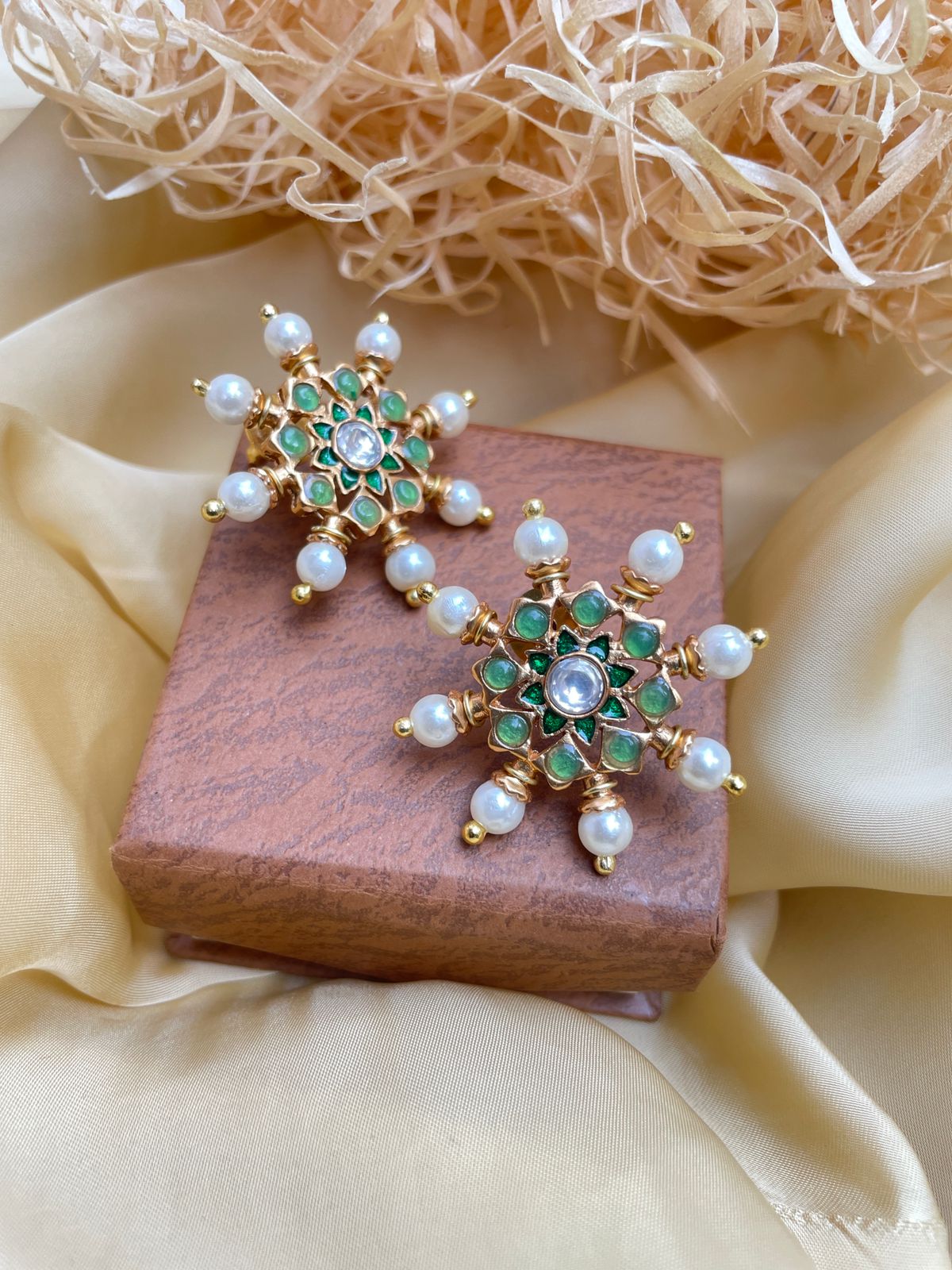 Glorious Handpaint Matt Gold Earrings