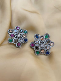 Thumbnail for Victorian Multicoloured Flower Earrings