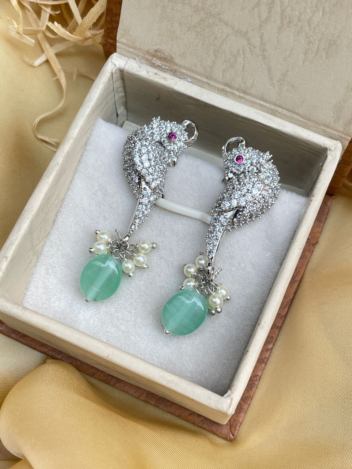 Elegant Parrot Bird Stud Earrings