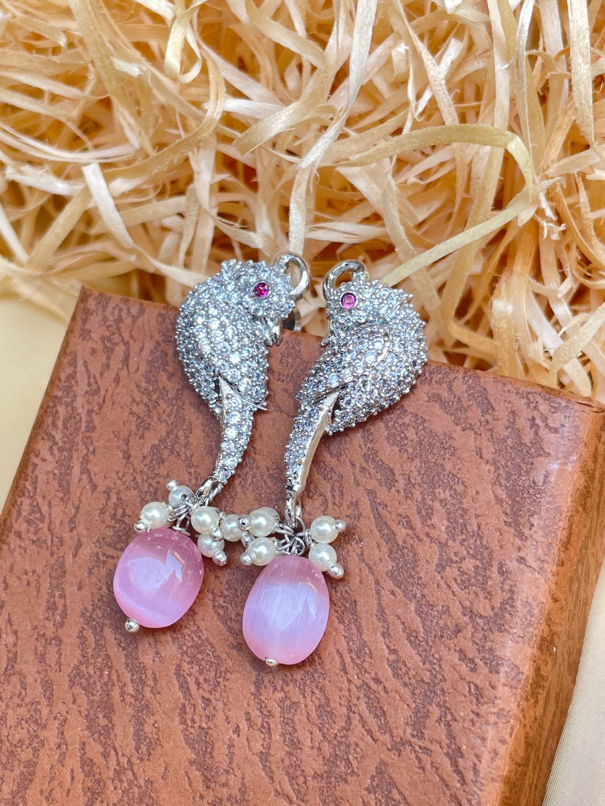 Elegant Parrot Bird Stud Earrings