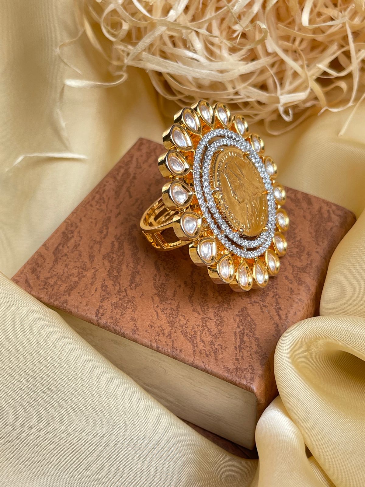 Buy American Diamond Classic Ring With Black Rose Plating 423886 | Kanhai  Jewels