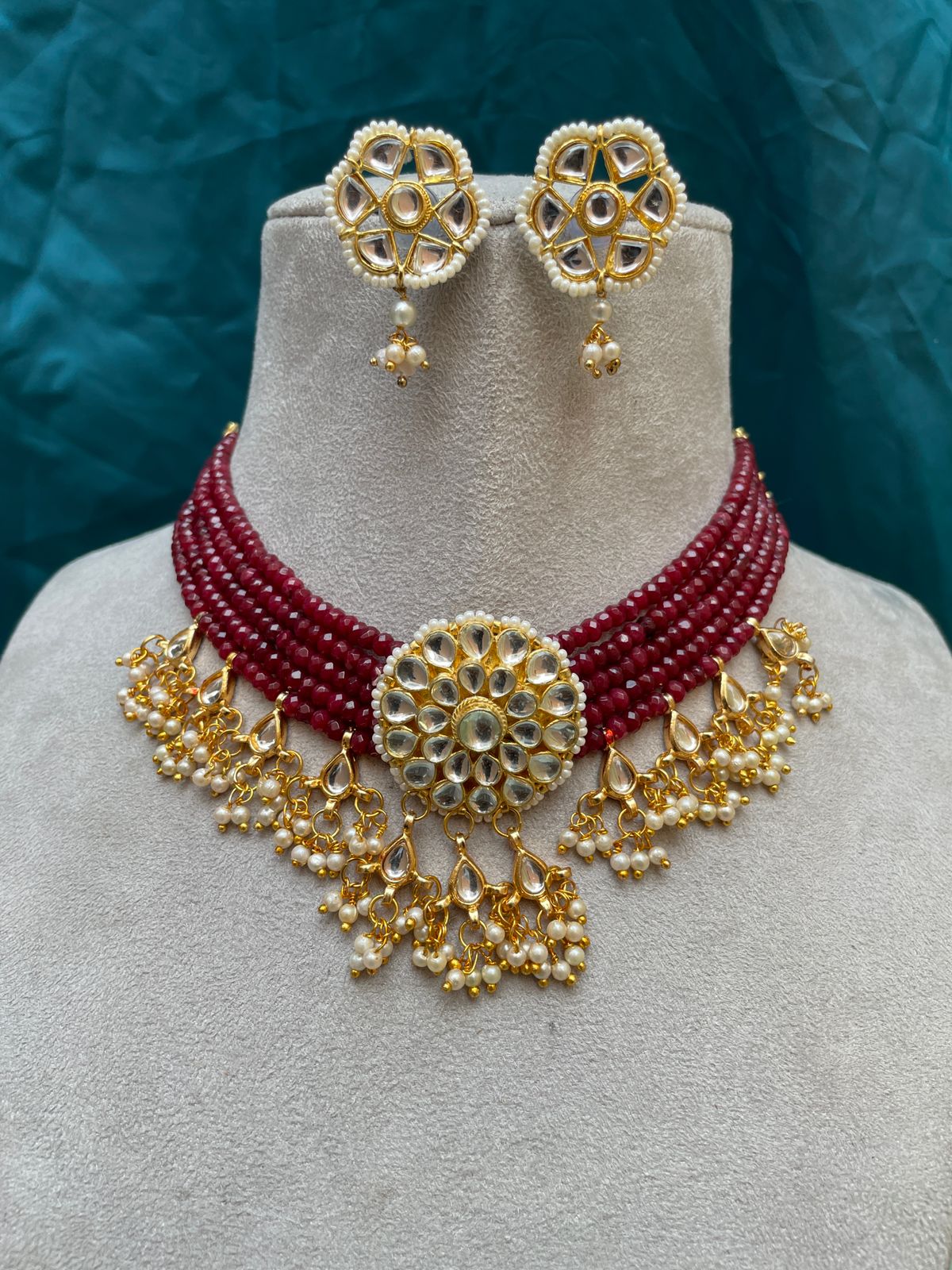 Beautiful Pearl Kundan Choker Necklace