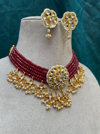Thumbnail for Beautiful Pearl Kundan Choker Necklace